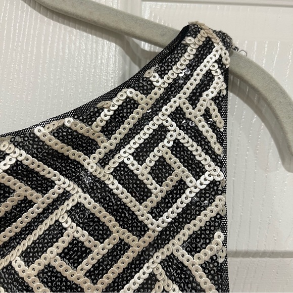 LAUREN RALPH LAUREN EVENING Sequin Bodice Ruched Maxi Gown Womens Size 10 - Picture 5 of 11